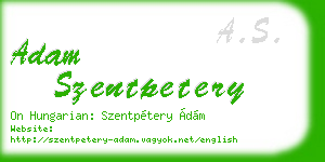 adam szentpetery business card